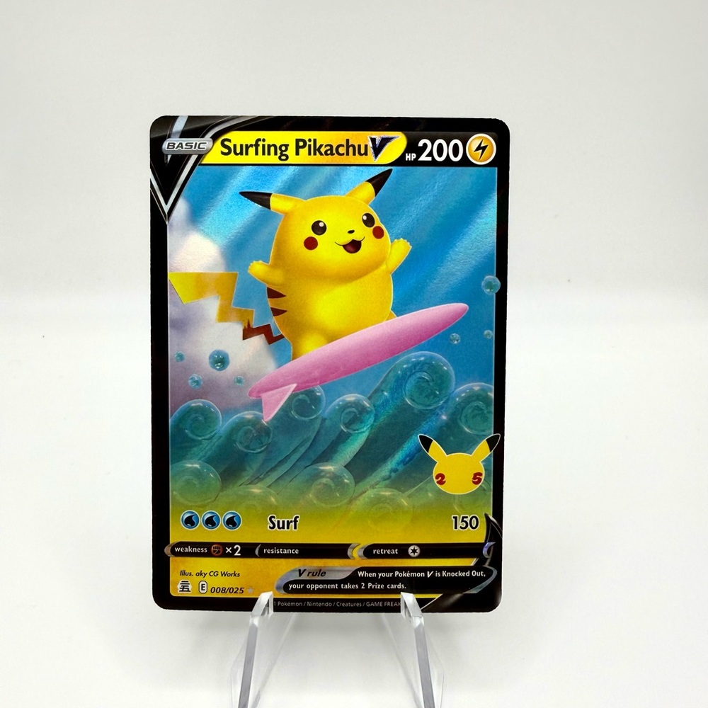 Surfing Pikachu V 008/025 Pokemon TCG Celebrations NM
